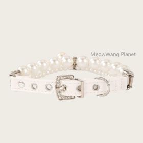 Dog Cat Collar Elegant Pearl Pet Collar Minimalist Adjustable Neck Accessory For Small Medium Dogs Cats Durable Comfortable Stylish Luxury Pet Gift Fo